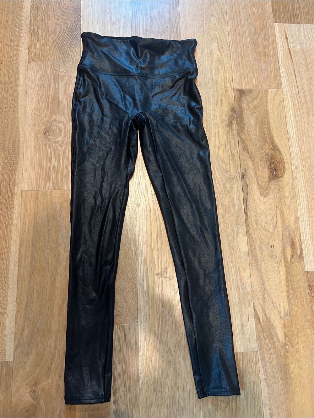 Spanx Faux Leather High-Waist Black Leggings - Sz Small - Picture 3 of 5